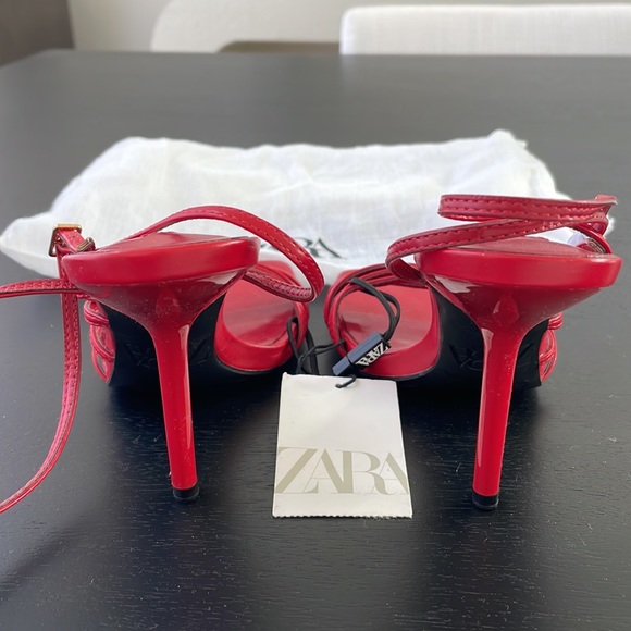 Brand new Zara, red heel sandals - Picture 3 of 6